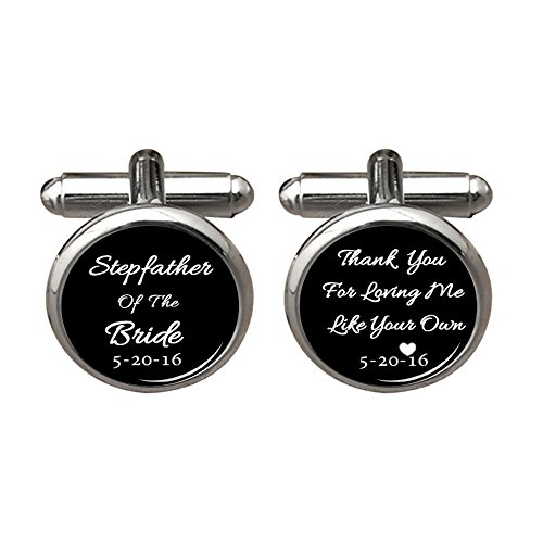 0605757943244 - ZZP STEPFATHER OF THE BRIDE THANK YOU FOR RAISING ME LIKE YOUR OWN WEDDING CUSTOM CUFFLINKS