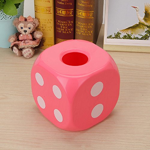 0605812211868 - {ALSO A KIND OF GAMBLING} DICE TISSUE BOX CASE TOWEL TOLIET TISSUE PAPER REEL PAPER HOLDER WITH COVER LUMINOUS NOCTILUCENT BATHROOM DINING ROOM BEDROOM (PINK)
