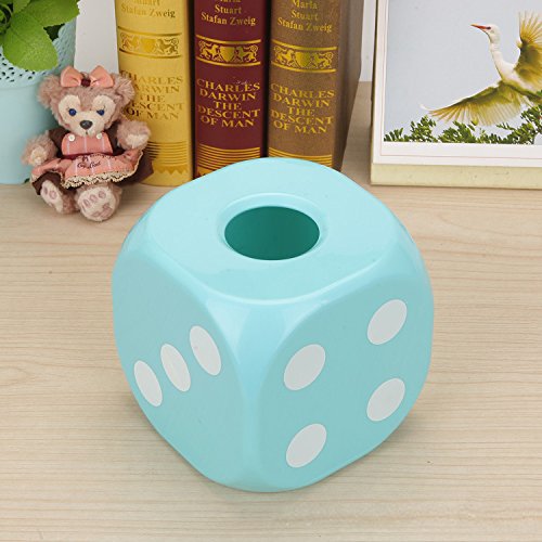 0605812211875 - DICE TISSUE BOX CASE TOWEL TOLIET TISSUE PAPER REEL PAPER HOLDER WITH COVER LUMINOUS NOCTILUCENT BATHROOM DINING ROOM BEDROOM (BLUE)