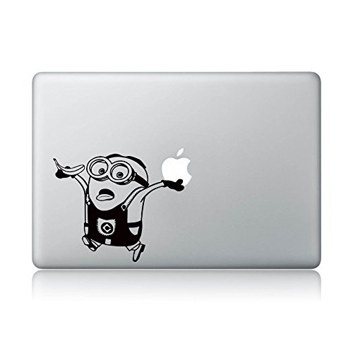 0605930562552 - MINION HOLDING A BANANA AND APPLE DESPICABLE ME MINIONS MACBOOK DECAL VINYL STICKER APPLE MAC AIR PRO LAPTOP STICKER