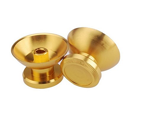 0606089259355 - METAL ANALOG THUMBSTICKS THUMB STICK JOYSTICK REPLACEMENT CAP COVER FOR PS4 PLAYSTATION 4 GOLD