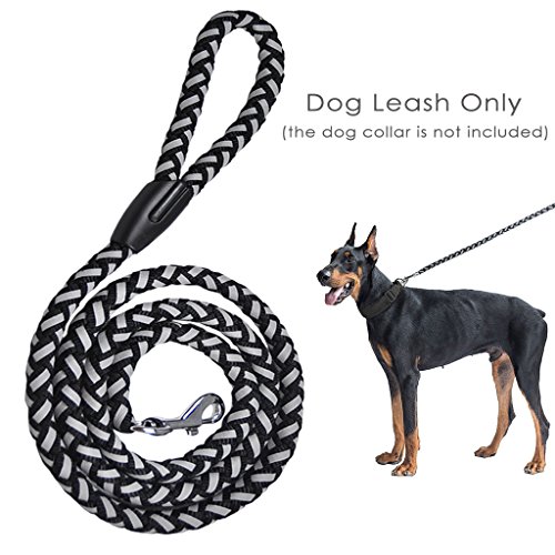 0606157363724 - MW DOG LEASH EXTREMELY DURABLE SUPPORTS THE STRONGEST PULLING LARGE AND MEDIUM SIZED DOGS-6FT LENGTH NYLON HANDS FREE DOG LEASH WITH REFLECTIVE STRIPE