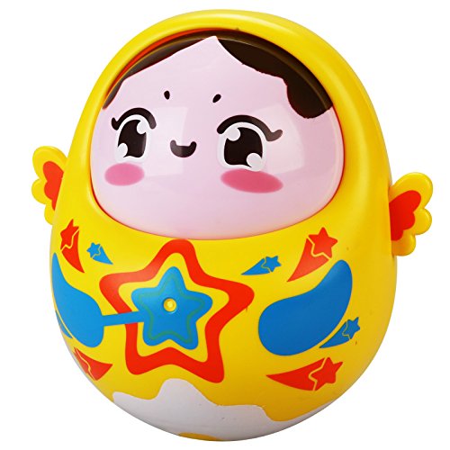 0606276873708 - IHOME&ILIFE CARTOON NODDED MUSIC TUMBLER BABY INFANT TOY ROLY-POLY SHAKING COLORFUL DOLL (YELLOW)