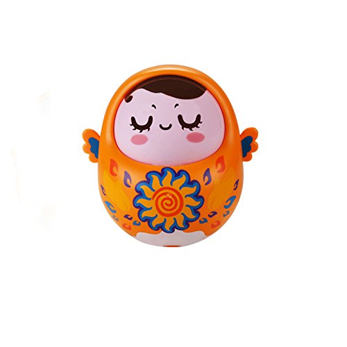 0606276873715 - IHOME&ILIFE CARTOON NODDED MUSIC TUMBLER BABY INFANT TOY ROLY-POLY SHAKING COLORFUL DOLL (ORANGE)