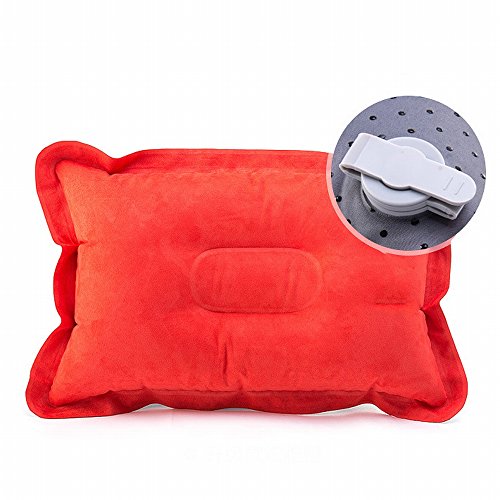 0606280184982 - WOWELIFE SELF-INFLATING TRAVEL PORTABLE PILLOW (RED)