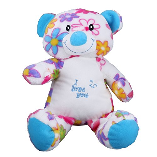 0606413493912 - COLORFUL STUFFED ANIMAL BABY RATTLE TOY (13, BLUE BEAR)