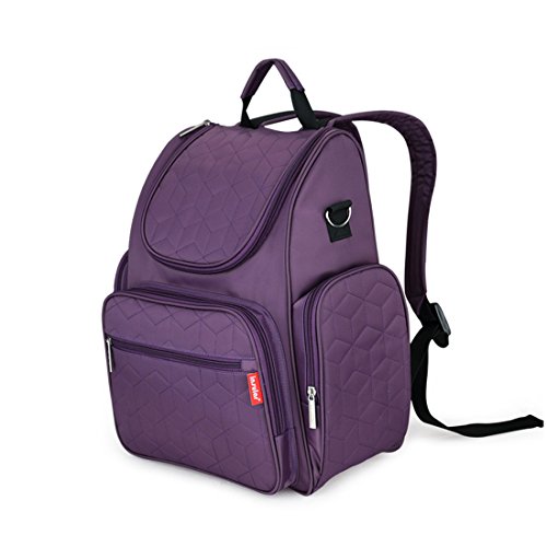 0606462844451 - NEW CLASSIC TRAVEL BACKPACK DIAPER BAGS WITH CHANGING PAD, STROLLER STRAPS MULTIFUNCTION MUMMY BABY BAG(IRIS PURPLE)