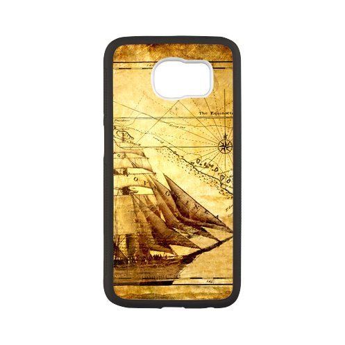 6065685112589 - SAMSUNG GALAXY S6 CASE COVER-COOL PIRATE SHIP AND MOON SAMSUNG GALAXY S6 PLASTIC AND TPU(LASER TECHNOLOGY) CASE COVERS ANTI-SCRATCH EXTREME PROTECTION