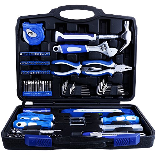 0606794748175 - VASTAR HOME REPAIR TOOL KIT, GENERAL HOUSEHOLD TOOL KIT FOR HOME MAINTENANCE WITH PLASTIC TOOLBOX STORAGE CASE, 102 PIECE