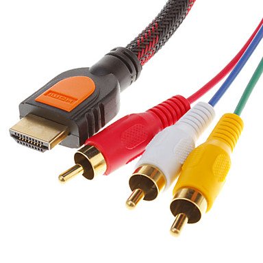 6070707478383 - 1.5M 5FT HDMI V1.3 MALE TO 3RCA MALE VIDEO AUDIO AV CABLE