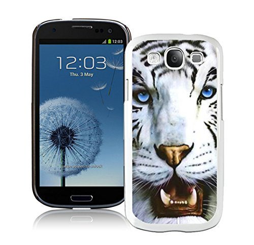 0607213526169 - ZHUXIUHU BRAND NEW WHITE TIGER AND BLUE EYES SAMSUNG GALAXY S3 I9300 CASE WHITE COVER