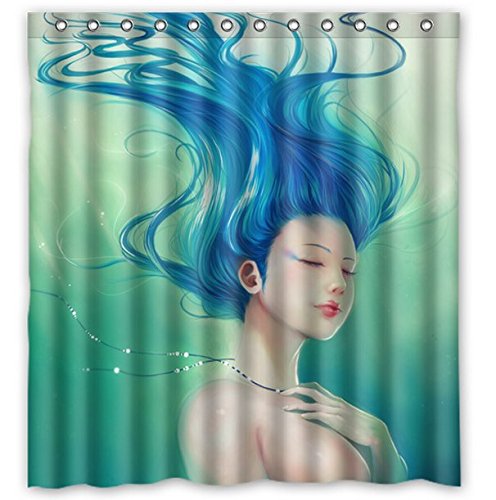 6076352601930 - PERFECTLY DESIGNED SHOWER CURTAINS 66 X 72 WITH BEAUTIFUL GIRL BACKGROUND-BY MY STAR MARKET