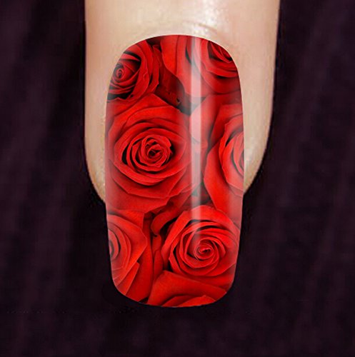 6076352607260 - FALSE NAILS WITH ROMANTIC RED ROSE BACKGROUND DESIGN -BY MY STAR MARKET
