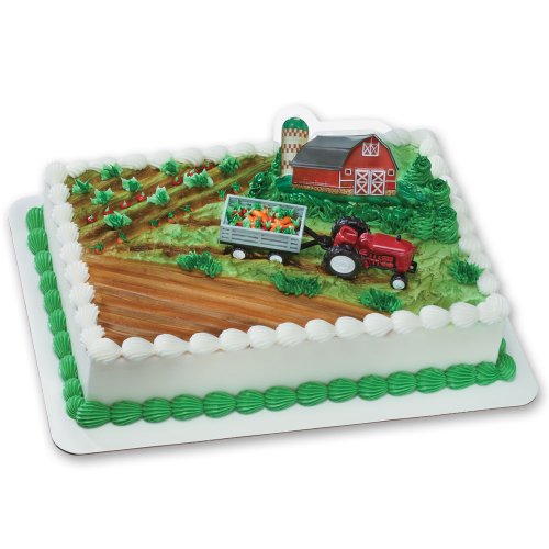 0607772153332 - FARM TRACTOR AND TRAILER DECOSET CAKE DECORATION