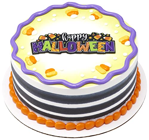 0607772259539 - DECOPAC HAPPY HALLOWEEN CAKE TOPPERS, 12 PACK MULTI-COLORED FOOD SAFE LAYON CAKE DECORATION, FUN CENTER PIECE FOR SPOOKY TREATS