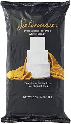 0607772283756 - SATINARA FONDANT ICING, WHITE, PROFESSIONAL PREFERRED FOR EXCEPTIONAL CAKES, READY TO ROLL, SMOOTH, EASY TO USE FOR CAKE DECORATION AND COVERING, COOKIES AND CUPCAKES - WHITE 2.2 LB