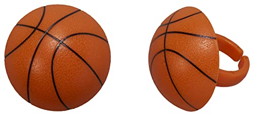 0607772283770 - DECOPAC 3D BASKETBALL RINGS, CUPCAKE DECORATIONS, FOOD SAFE CAKE TOPPERS – 24 PACK