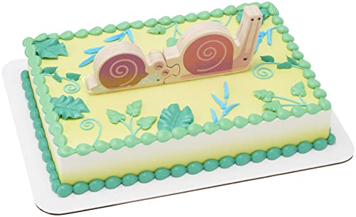 0607772284883 - DECOSET® S IS FOR SNAIL CAKE TOPPER, 2-PIECE WOODEN CAKE DECORATION JIGSAW PUZZLE, FOOD SAFE, NATURAL BIRTHDAY CAKE DECORATION
