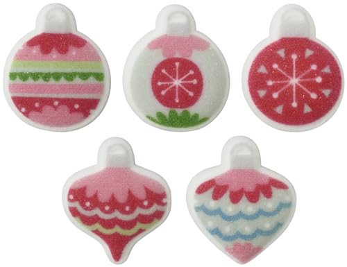0607772289130 - SUGAR DEC-ONS® CHRISTMAS ORNAMENT ASSORTMENT SUGAR CAKE DECORATIONS, READY TO USE EDIBLE CUPCAKE TOPPERS, 320 SHAPED DECORATIONS