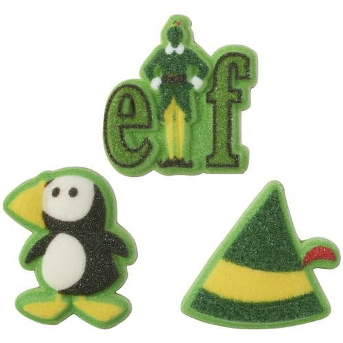 0607772290389 - SUGAR DEC-ONS® ELF THE MOVIE SUGAR CAKE DECORATIONS, READY TO USE EDIBLE CUPCAKE TOPPERS, 144 SHAPED DECORATIONS