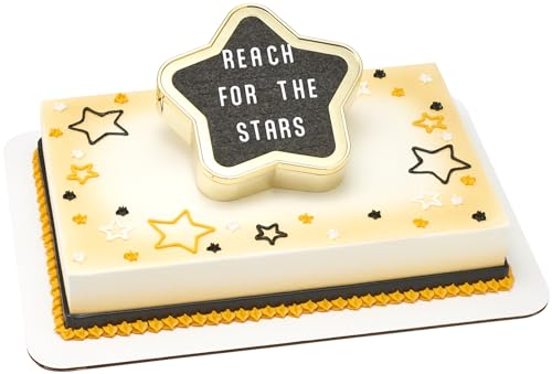 0607772292727 - DECOSET® STAR GRAD LETTER BOARD CAKE TOPPER, CAKE DECORATION WITH SHAPED BOX AND CUSTOMIZABLE MESSAGE BOARD, FOR GRADUATION, BIRTHDAY, AND CELEBRATION, FOOD SAFE