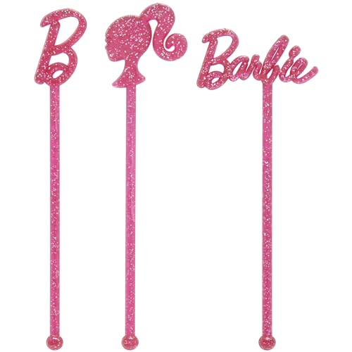 0607772294967 - DECOPAC BARBIE SKEWERS FOR CAKES, CUPCAKES, AND MORE | 36 PINK STIR STICKS, IDEAL FOR BIRTHDAYS, PARTIES AND CELEBRATIONS. PERSONALIZE YOUR BAKED CREATIONS. PACK OF 36