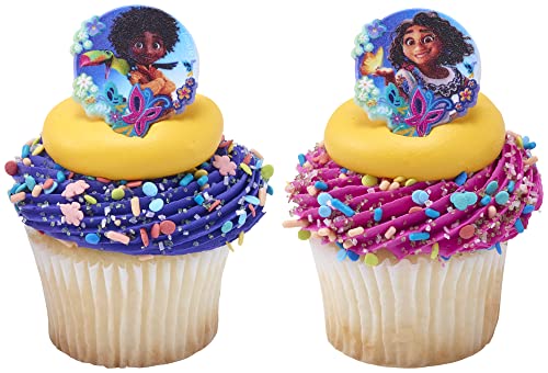 0607772476257 - DECOPAC DISNEY ENCANTO RINGS, CUPCAKE DECORATIONS FEATURING MIRABEL AND ANTONIO, MULTICOLORED 3D FOOD SAFE CAKE TOPPERS – 24 PACK