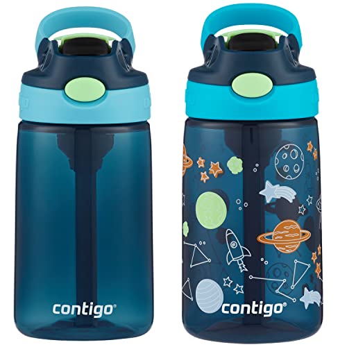 0607869299219 - CONTIGO KIDS WATER BOTTLE WITH REDESIGNED AUTOSPOUT STRAW, 14 OZ, 2-PACK, BLUEBERRY AND BLUE RASPBERRY & BLUEBERRY AND BLUE RASPBERRY WITH COSMOS