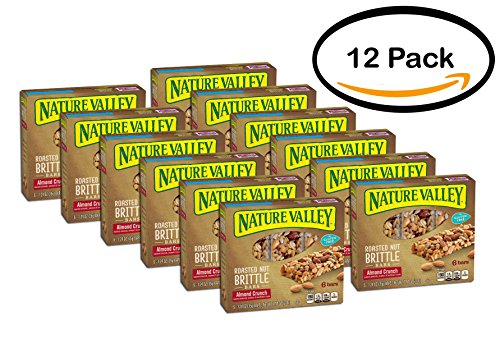 0607963700468 - PACK OF 12 - NATURE VALLEY ALMOND CRUNCH ROASTED NUT BRITTLE BARS 6 CT BOX