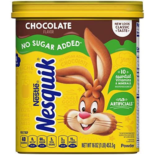 0607963713925 - NESQUIK CHOCOLATE POWDER, NO SUGAR ADDED, 16-OUNCE UNIT (PACK OF 6)