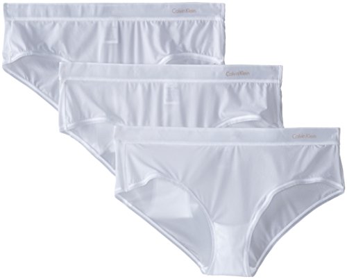 0608279281023 - CALVIN KLEIN WOMEN'S SECOND SKIN HIPSTER 3 PACK PANTY, WHITE, LARGE