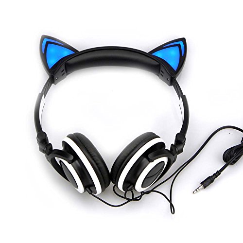 0608307583129 - CAT EAR HEADPHONES WITH GLOWING LIGHTS (BLACK)