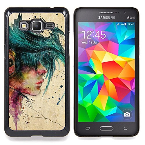 6083863740461 - STUSS CASE / HARD PROTECTIVE CASE COVER - MUSIC GIRL EMO HIPSTER BEIGE PAINT - SAMSUNG GALAXY GRAND PRIME G530H/DS