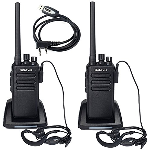 0608560888986 - RETEVIS RT81 IP67 WATERPROOF DMR DIGITAL/ANALOG TWO WAY RADIO10W RECHARGEABLE 32 CHANNEL UHF 400-470 MHZ VOX ENCRYPTION WITH EARPIECE (PAIR,BLACK) AND PROGRAMMING CABLE