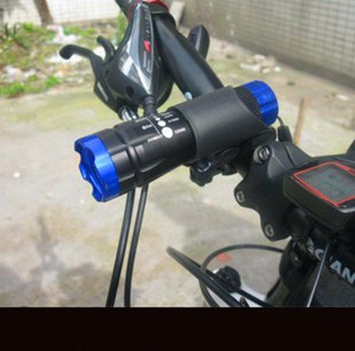 0608661660474 - BICYCLE BIKE LED CREE Q5 240 LUMEN HEAD LIGHT FLASHLIGHT 3 MODES WITH MOUNT BLUE