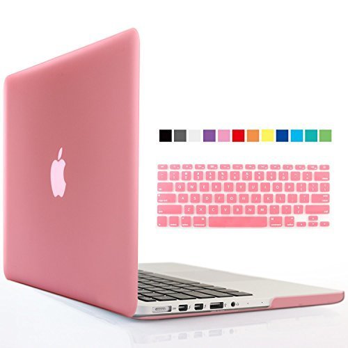 0608729259862 - IBENZER - 2 IN 1 SOFT-TOUCH SOFT SKIN PLASTIC HARD CASE COVER & KEYBOARD COVER FOR 13 INCHES MACBOOK PRO 13.3'' WITH RETINA DISPLAY (MODEL: A1502 / A1425 ), PINK MMP13R-PK+1
