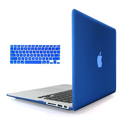 0608729259930 - IBENZER - 2 IN 1 SOFT-SKIN SMOOTH FINISH SOFT-TOUCH PLASTIC HARD CASE COVER & KEYBOARD COVER FOR MACBOOK AIR 11'' NO CD ROM, ROYAL BLUE MMA11RBL+1