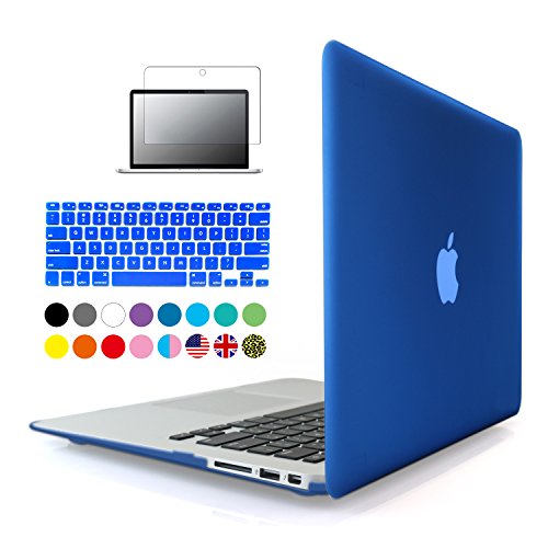 0608729260004 - IBENZER® - 3 IN 1 ROYAL BLUE SOFT-TOUCH PLASTIC HARD CASE COVER & KEYBOARD COVER & SCREEN PROTECTOR FOR MACBOOK AIR 13'', ROYAL BLUE MMA13RBL+2