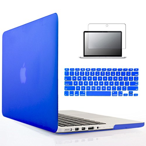 0608729260066 - IBENZER - 3 IN 1 SOFT-SKIN SMOOTH FINISH SOFT-TOUCH PLASTIC HARD CASE COVER & KEYBOARD COVER & SCREEN PROTECTOR FOR MACBOOK PRO 13.3''/W RETINA DISPLAY NO CD-ROM, ROYAL BLUE MMP13R-RBL+2