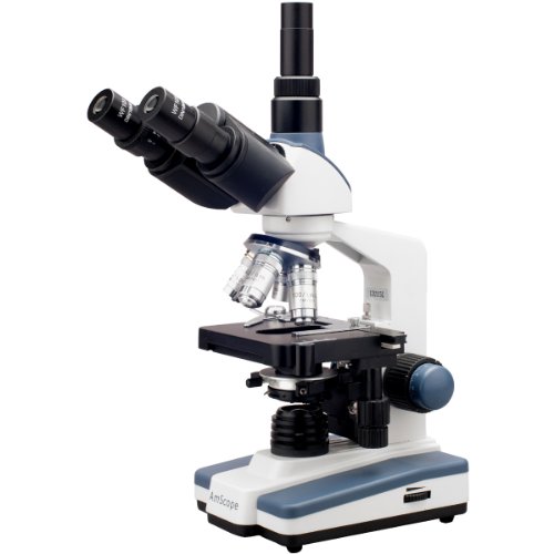 0608729742913 - AMSCOPE T120B PROFESSIONAL SIEDENTOPF TRINOCULAR COMPOUND MICROSCOPE, 40X-2000X MAGNIFICATION, WF10X AND WF20X EYEPIECES, BRIGHTFIELD, LED ILLUMINATION, ABBE CONDENSER WITH IRIS DIAPHRAGM, DOUBLE-LAYER MECHANICAL STAGE, 100-240VAC