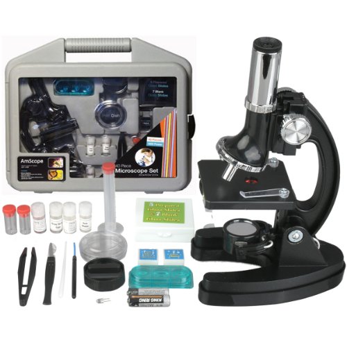 0608729747512 - AMSCOPE M30-ABS-KT51 / M30-ABS-KT2 51-PIECE 300X-600X-1200X METAL FRAME KIDS STUDENT BEGINNER COMPOUND MICROSCOPE KIT