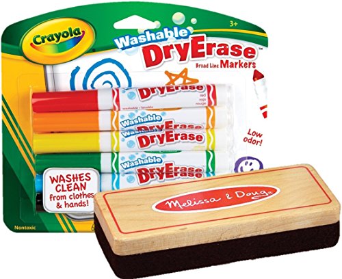 0608766666890 - CRAYOLA 6CT DRY ERASE BROAD LINE WASHABLE MARKERS (COMBO PACK)