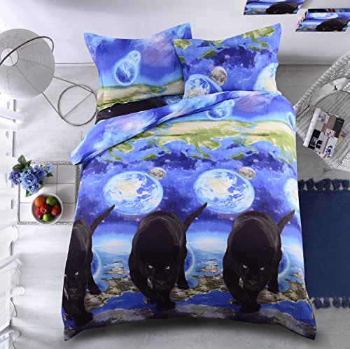 6087719862772 - THE NEW 3D PRINTING BEDDING SET 2-PIECES POLYESTER COTTON FABRIC WALKING PANTHERS PATTERN UK SINGLE SIZE (1 DUVET COVER + 1 PILLOW SHAME)