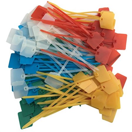 0608803777671 - ACITE 100 PCS 5 INCHES NYLON MARKER CABLE TIES SELF-LOCKING CORD TAGS LABEL WIRE STRAPS ASSORTED COLORS