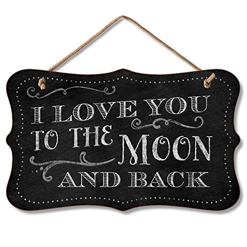 0608814991967 - HIGHLAND 41-01611 I LOVE YOU TO THE MOON AND BACK WOODEN WALL SIGN