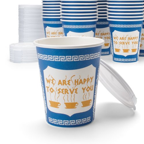 0608819366074 - NY COFFEE CUP (50 PAPER CUPS WITH LIDS)
