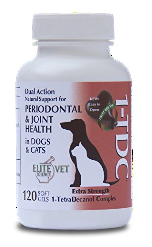 0608819986708 - 1-TDC NEW TWIST OFF DUAL ACTION NATURAL SUPPORT FOR PERIODONTAL & JOINT HEALTH IN DOGS & CATS | PROFESSIONALLY FORMULATED TOTAL WELLNESS FORMULA WITH 1-TETRADECANOL COMPLEX (120 SOFTGELS)