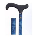 0608866020608 - SOFT DERBY HANDLE TECH CARBON FIBER WALKING CANE ONE SECTION STRAIGHT WS-71-DS COLORBLUE MAPLE