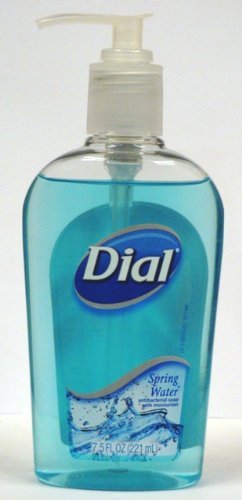 0608866899877 - DIAL ANTIBACTERIAL LIQUID SOAP WITH MOISTURIZERS, SPRING WATER, 7.5 OZ (PACK OF 6)