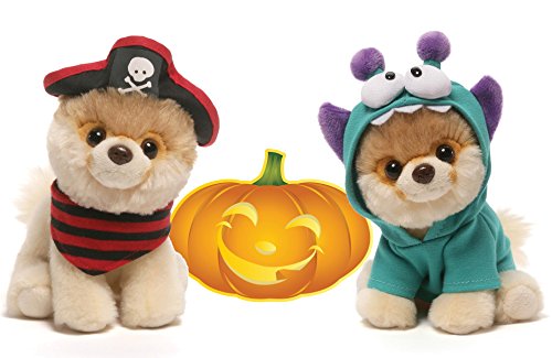 0608938409294 - GUND ITTY BITTY BOO #032 PIRATE AND #034 MONSTEROO HALLOWEEN SPECIAL SET OF 2 PLUSH 5 WITH PUMPKIN STICKER